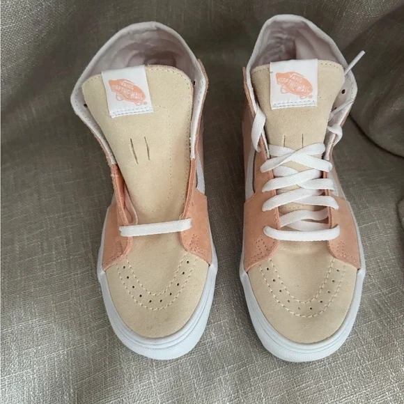 New Vans Sk8-Hi Tapered Stackform Peach Color block Platform Shoes Size 7 - Picture 5 of 10